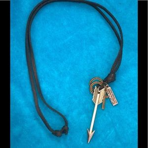 "I Feel About You Makes My Heart Lone To Be Free" Arrow Adjustable Necklace